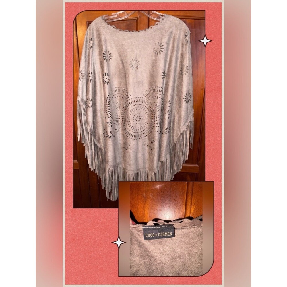 Coco + Carmen Taupe Poncho #1427